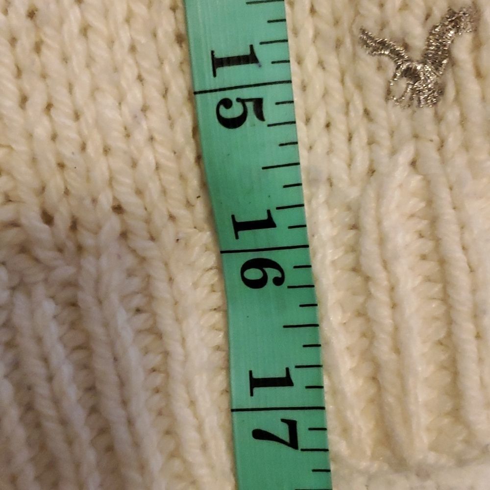 AMERICAN EAGLE creme button down Sweater - image 8